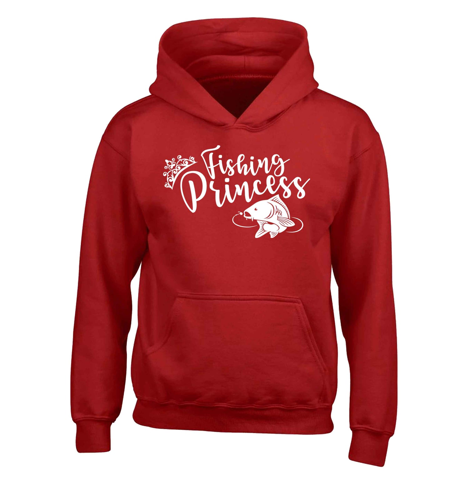 Fishing princess children's red hoodie 12-13 Years