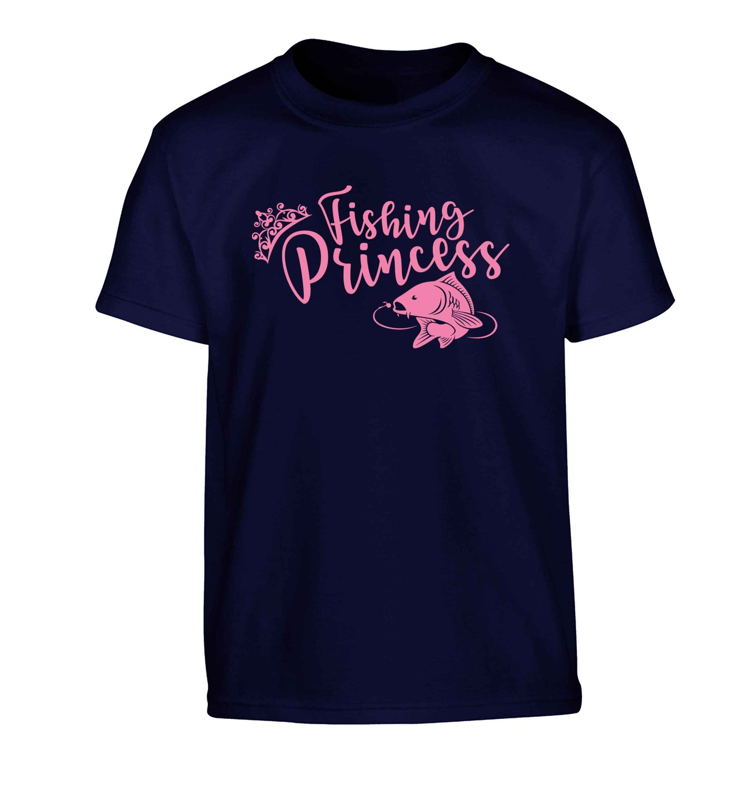 Fishing princess Children's navy Tshirt 12-13 Years