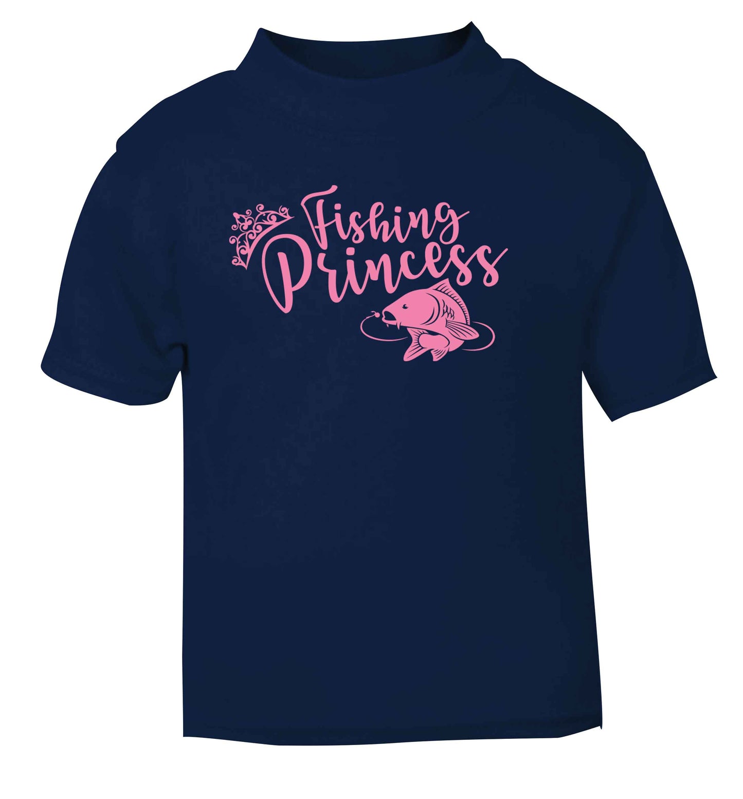 Fishing princess navy Baby Toddler Tshirt 2 Years