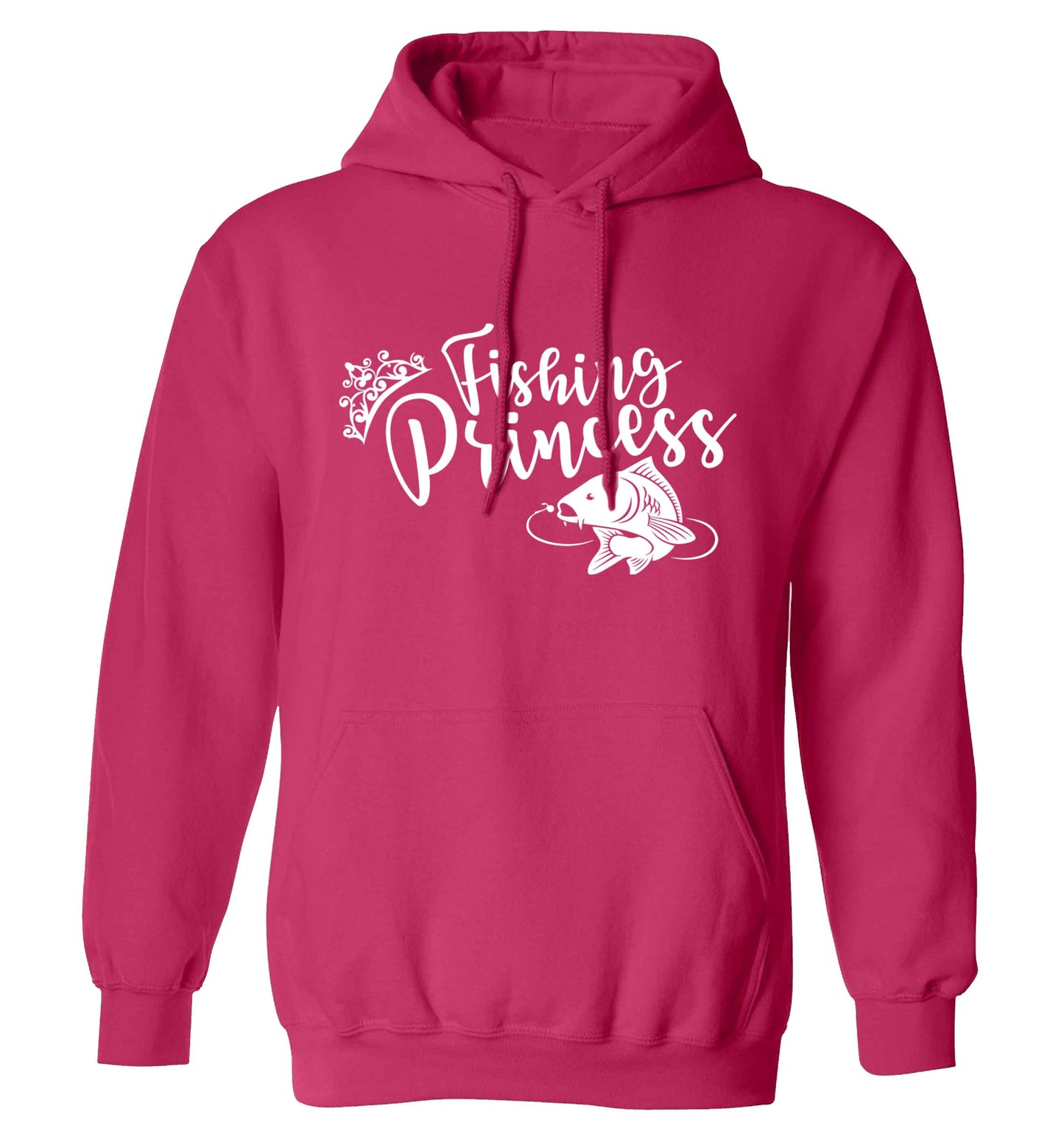 Fishing princess adults unisex pink hoodie 2XL