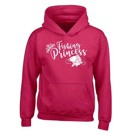 Fishing princess children's pink hoodie 12-13 Years
