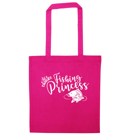 Fishing princess pink tote bag