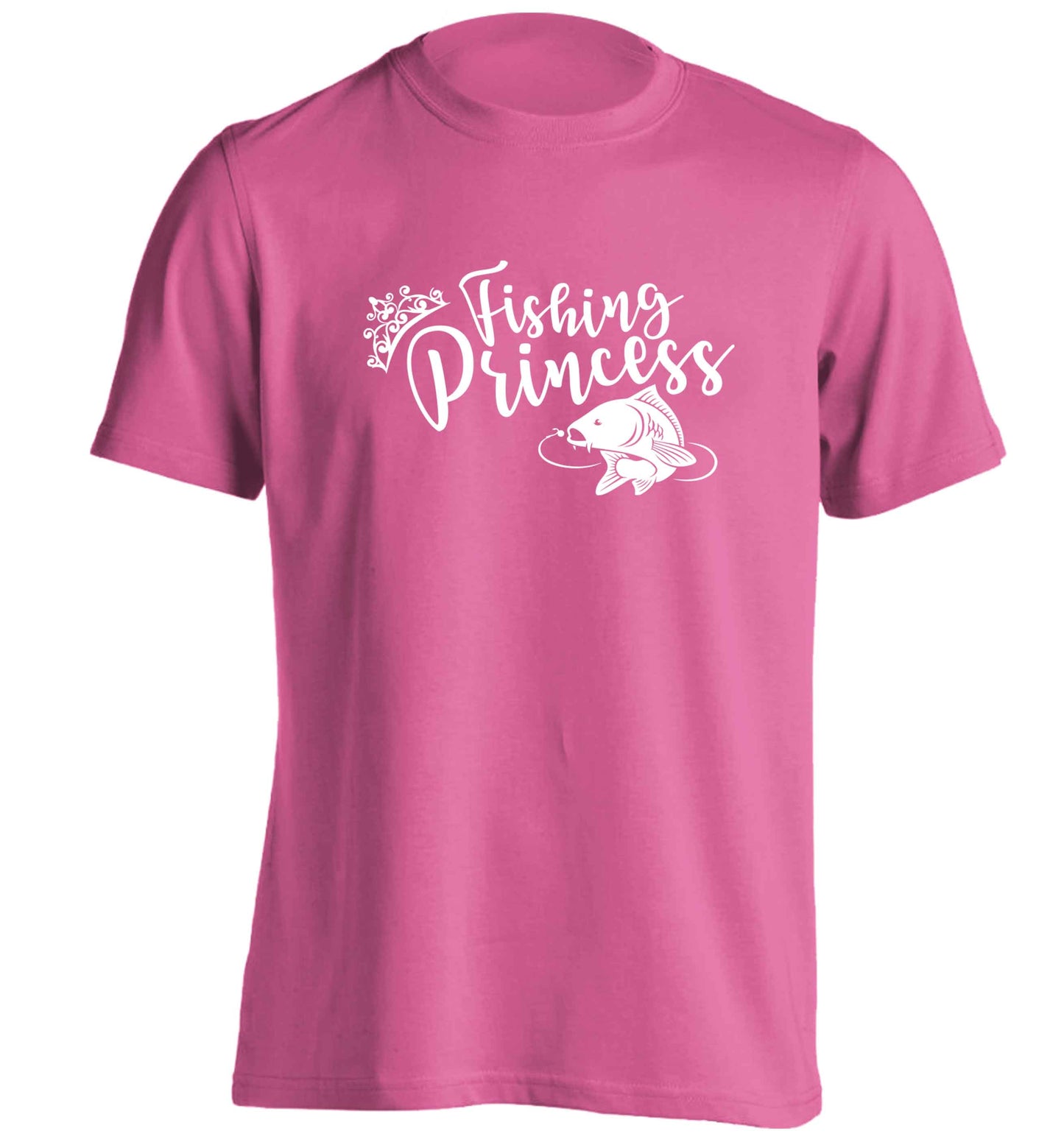 Fishing princess adults unisex pink Tshirt 2XL