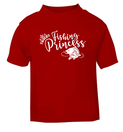 Fishing princess red Baby Toddler Tshirt 2 Years
