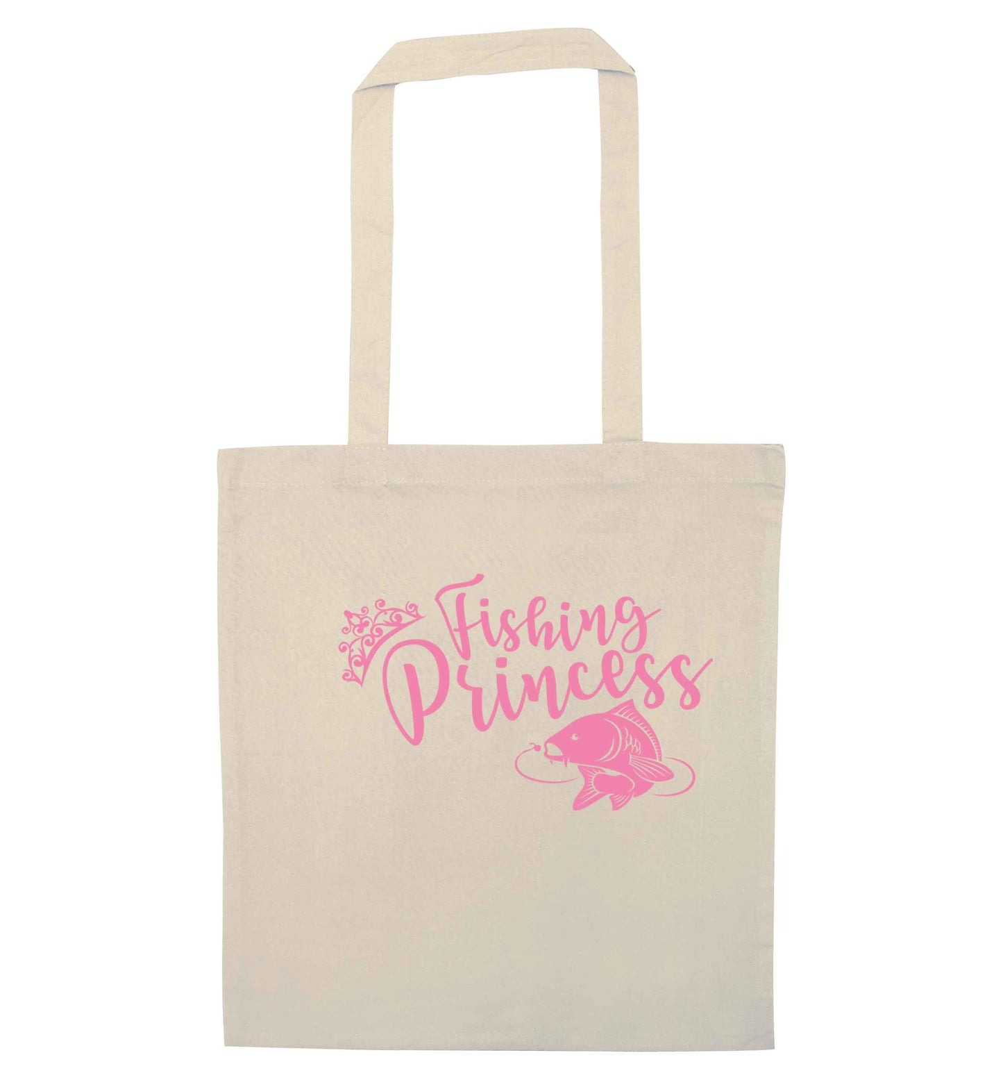 Fishing princess natural tote bag