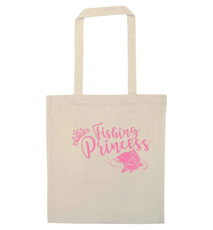 Fishing princess natural tote bag