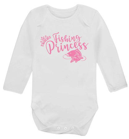 Fishing princess Baby Vest long sleeved white 6-12 months