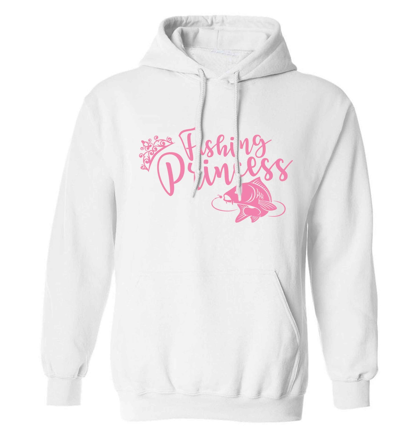 Fishing princess adults unisex white hoodie 2XL