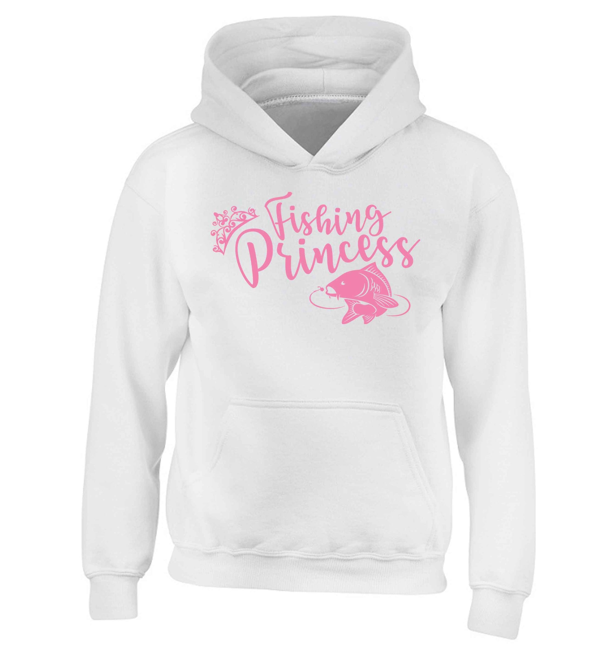 Fishing princess children's white hoodie 12-13 Years