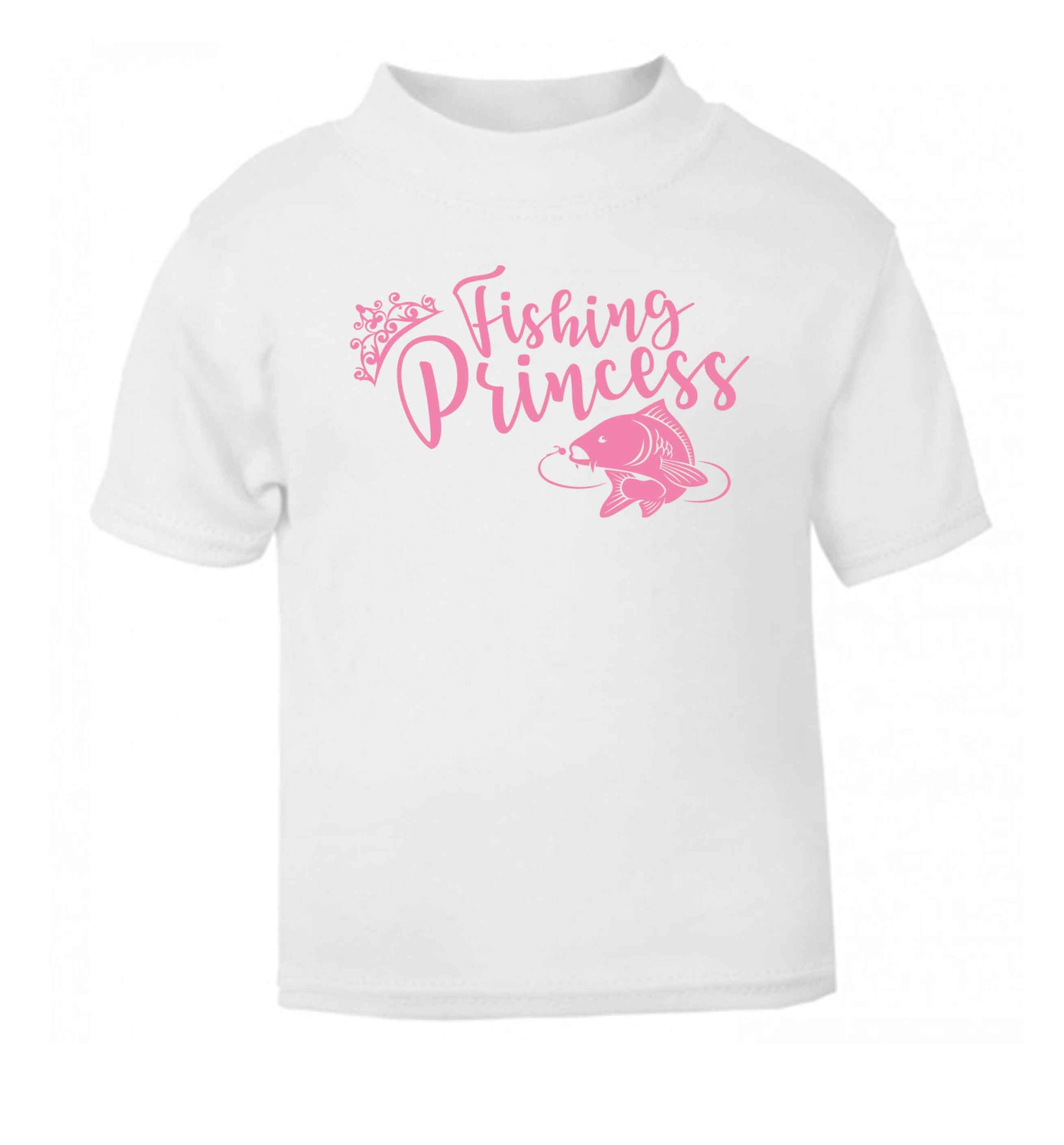 Fishing princess white Baby Toddler Tshirt 2 Years