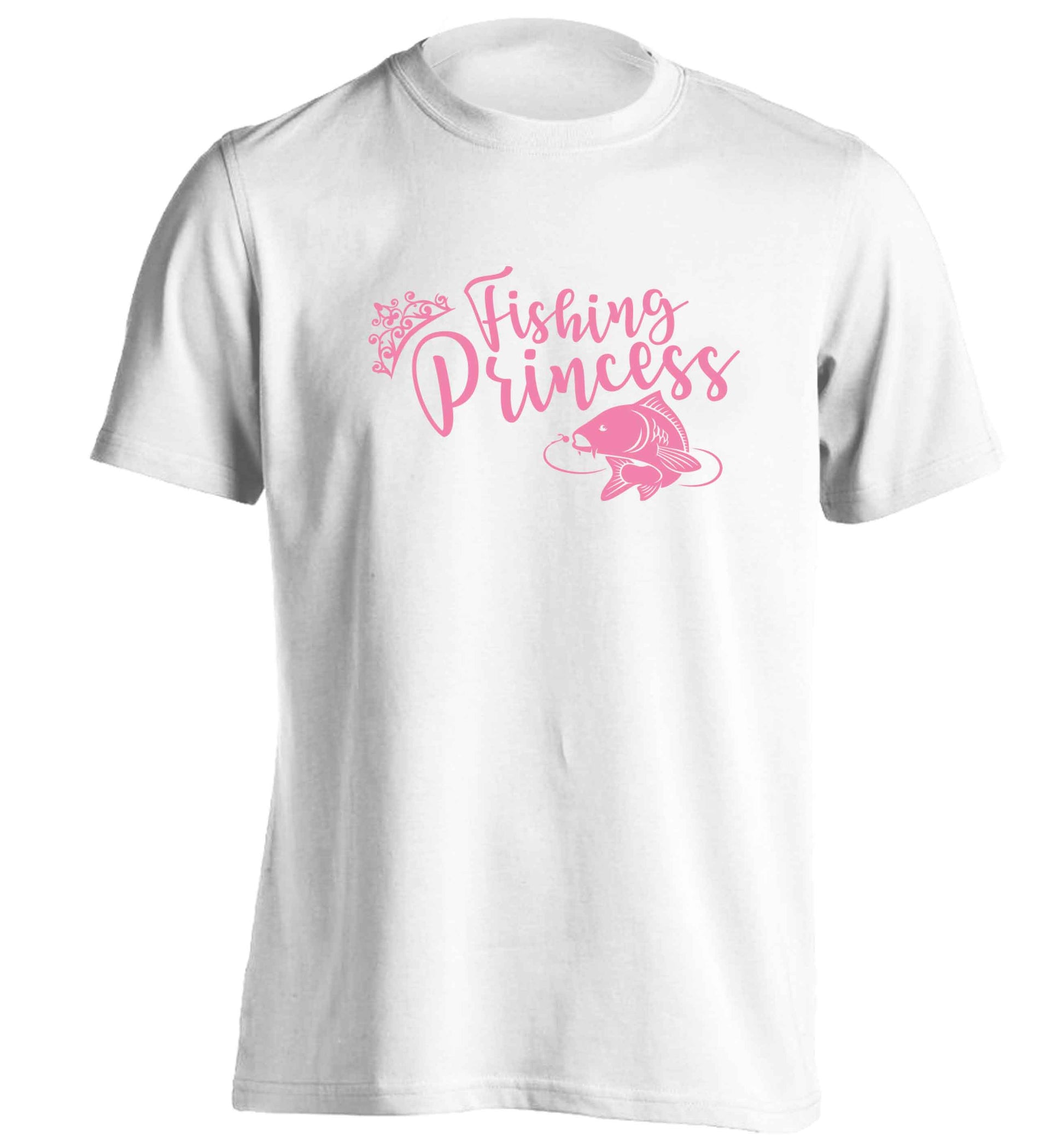 Fishing princess adults unisex white Tshirt 2XL