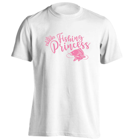 Fishing princess adults unisex white Tshirt 2XL