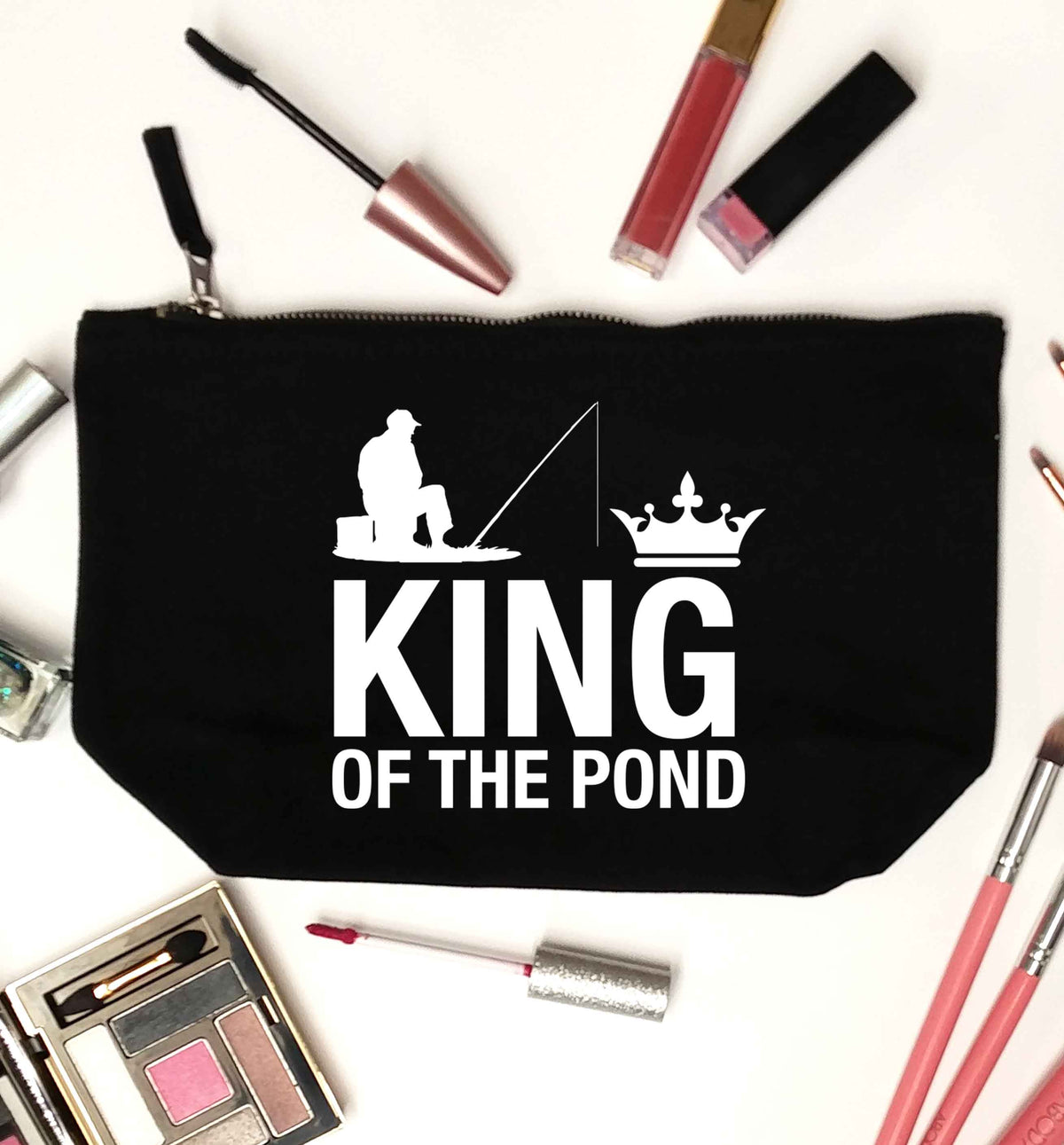 King of the pond black makeup bag