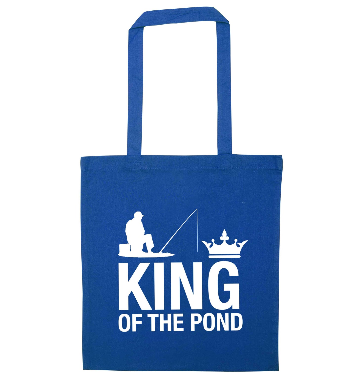 King of the pond blue tote bag