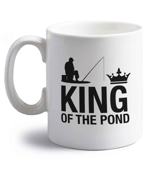 King of the pond right handed white ceramic mug 