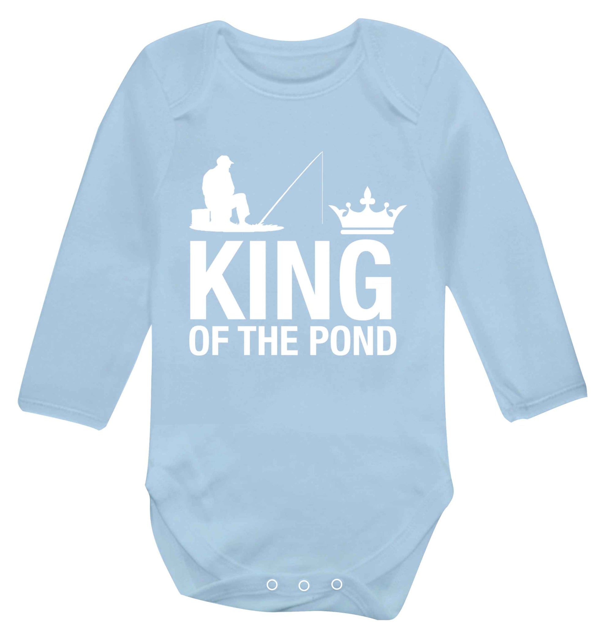 King of the pond Baby Vest long sleeved pale blue 6-12 months