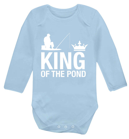 King of the pond Baby Vest long sleeved pale blue 6-12 months