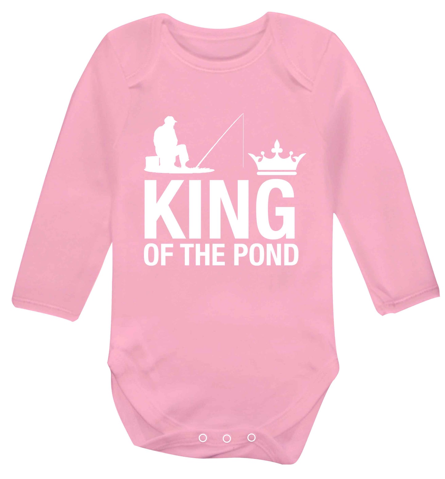 King of the pond Baby Vest long sleeved pale pink 6-12 months