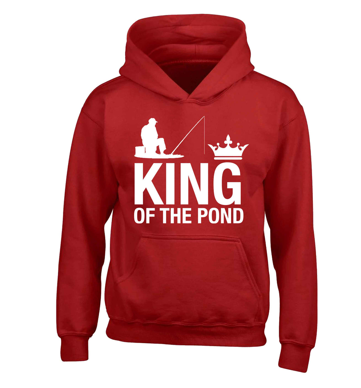 King of the pond children's red hoodie 12-13 Years