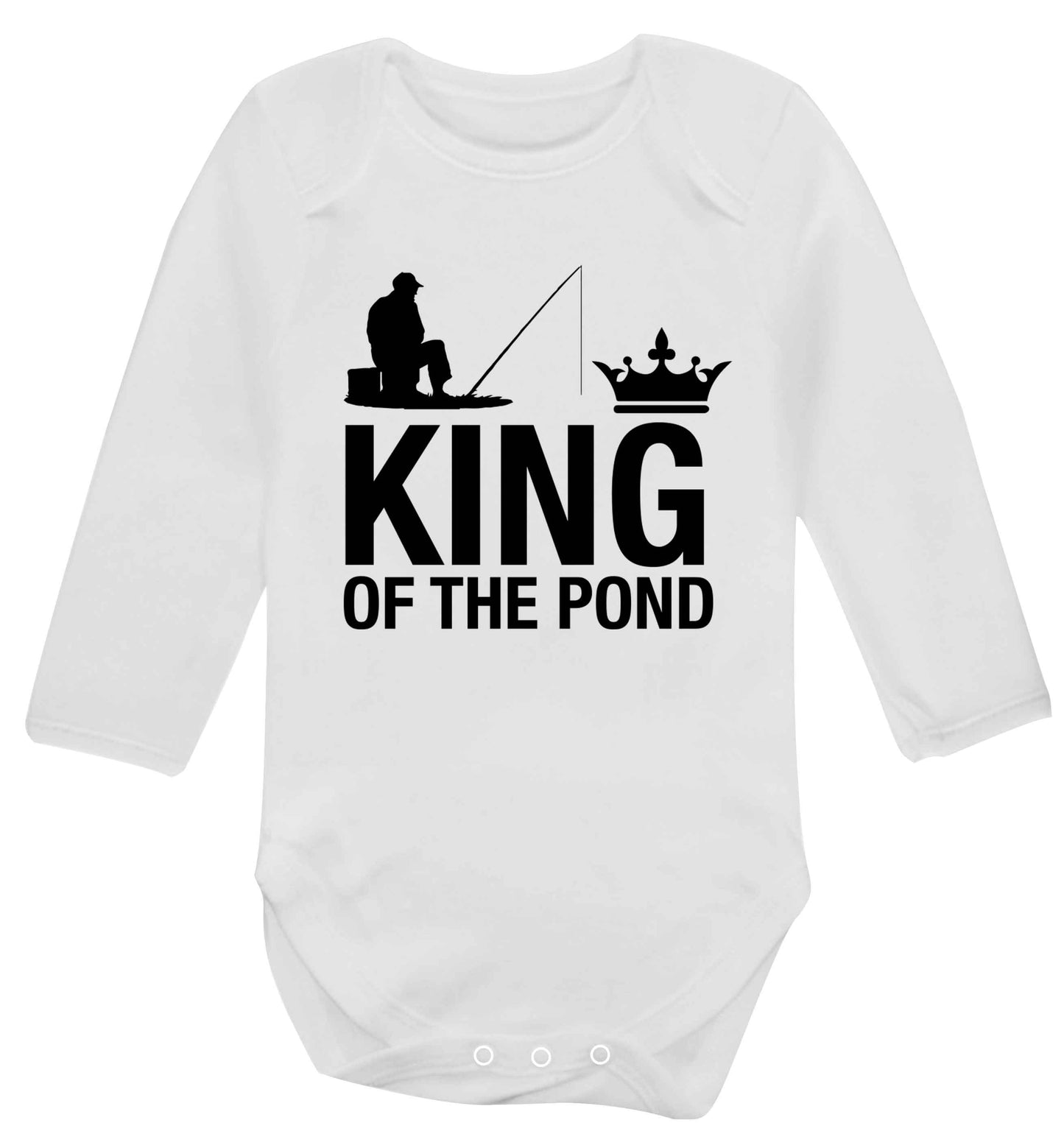 King of the pond Baby Vest long sleeved white 6-12 months