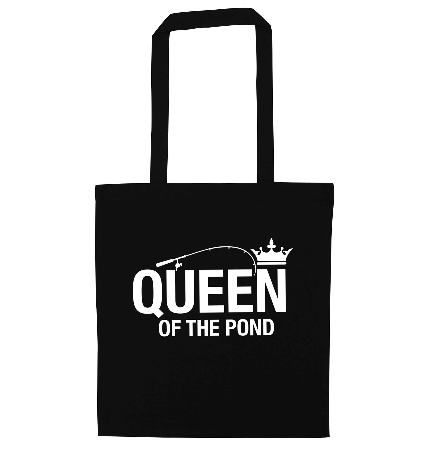Queen of the pond black tote bag