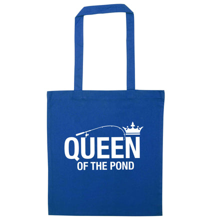 Queen of the pond blue tote bag