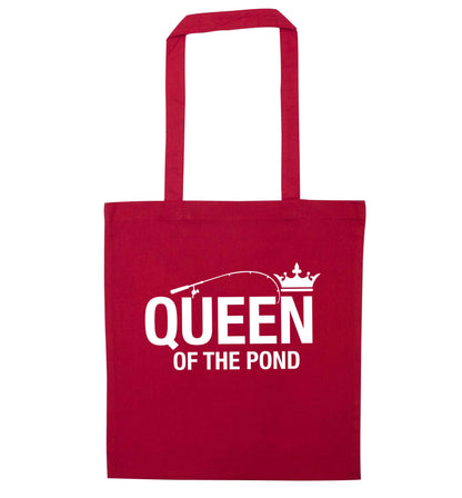 Queen of the pond red tote bag