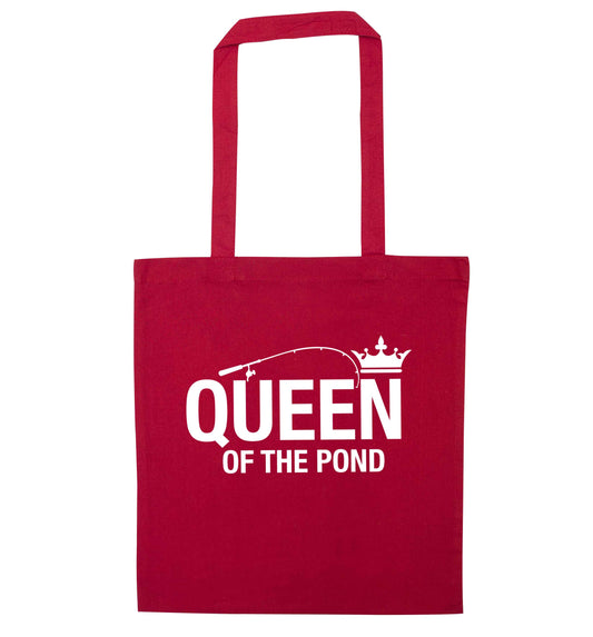 Queen of the pond red tote bag