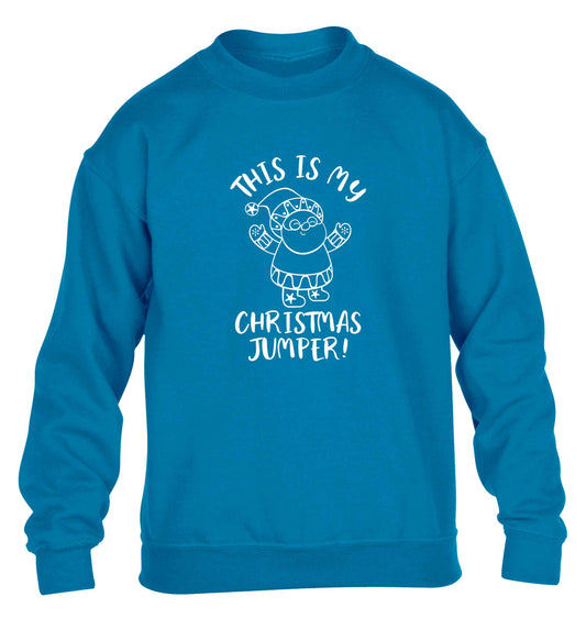 This is my Christmas jumper children's blue sweater 12-13 Years