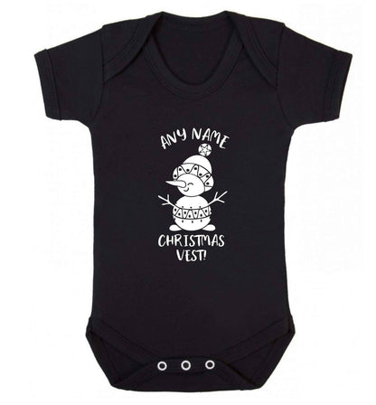 Personalised Christmas vest any name Baby Vest black 18-24 months