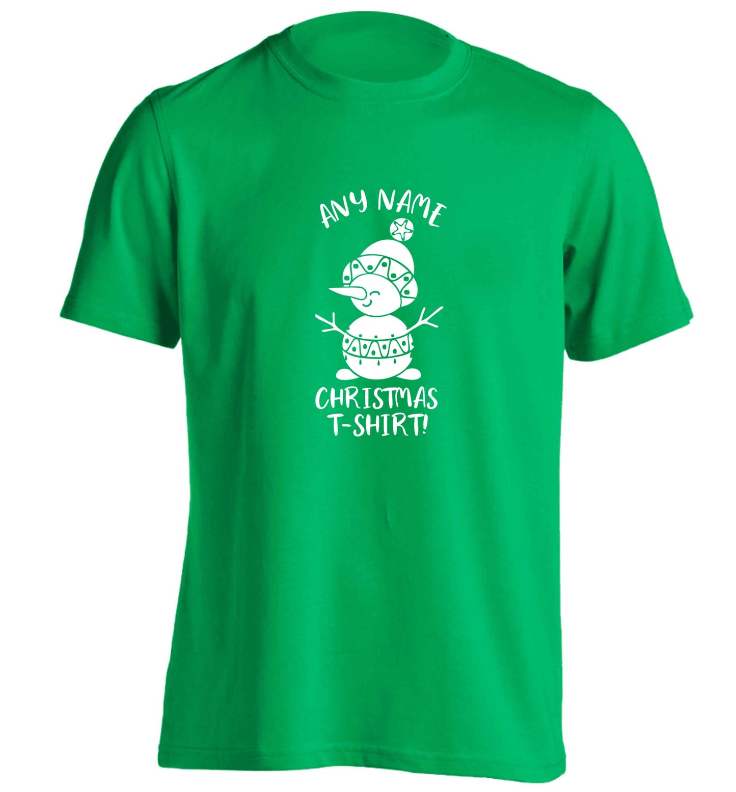 Personalised Christmas T-Shirt any name adults unisex green Tshirt 2XL