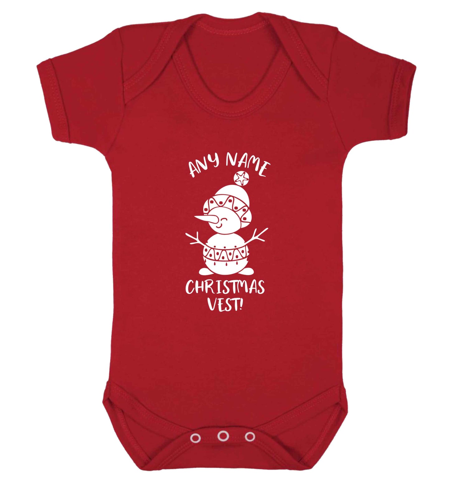 Personalised Christmas vest any name Baby Vest red 18-24 months