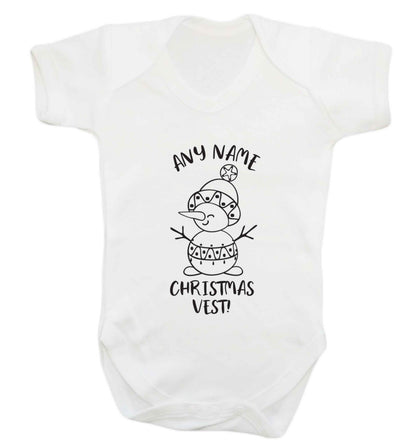 Personalised Christmas vest any name Baby Vest white 18-24 months
