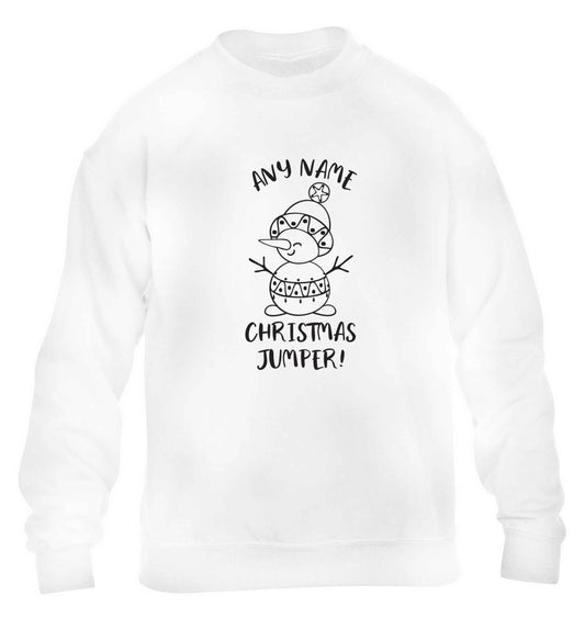 Personalised Christmas jumper any name children's white sweater 12-13 Years