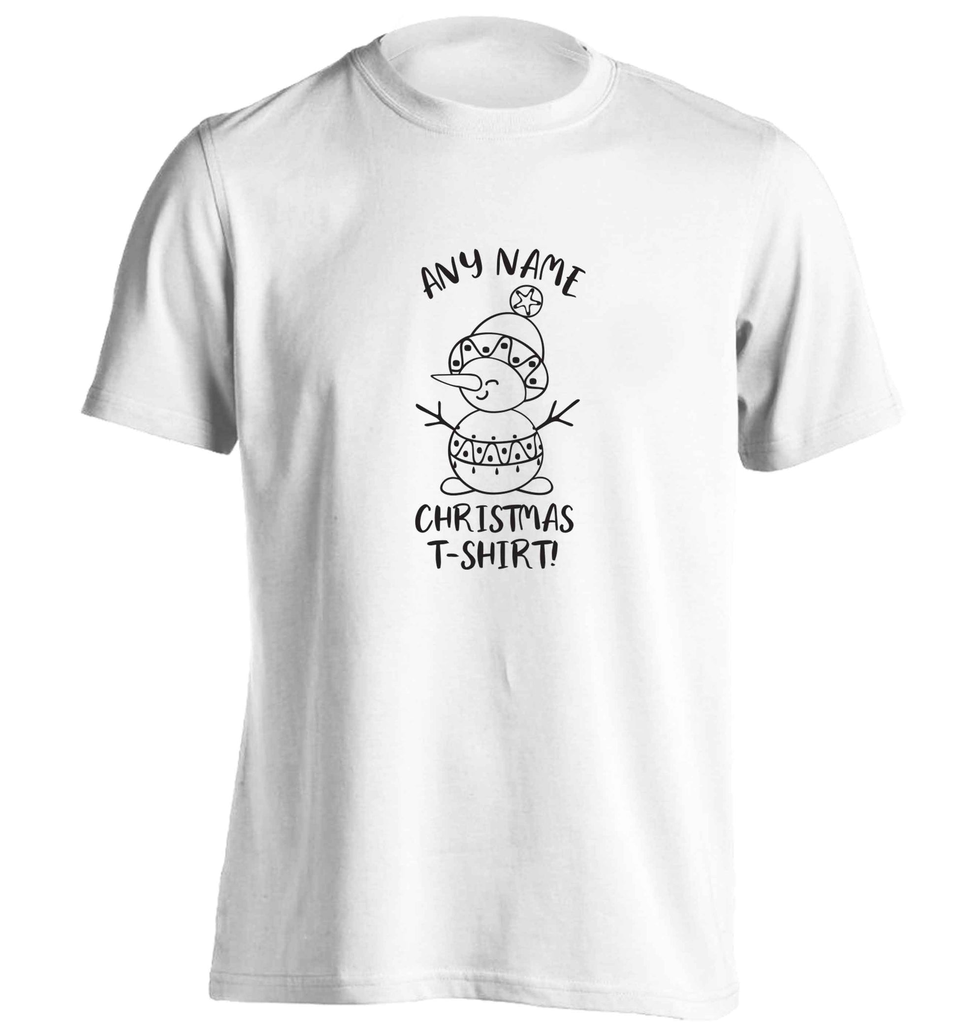 Personalised Christmas T-Shirt any name adults unisex white Tshirt 2XL