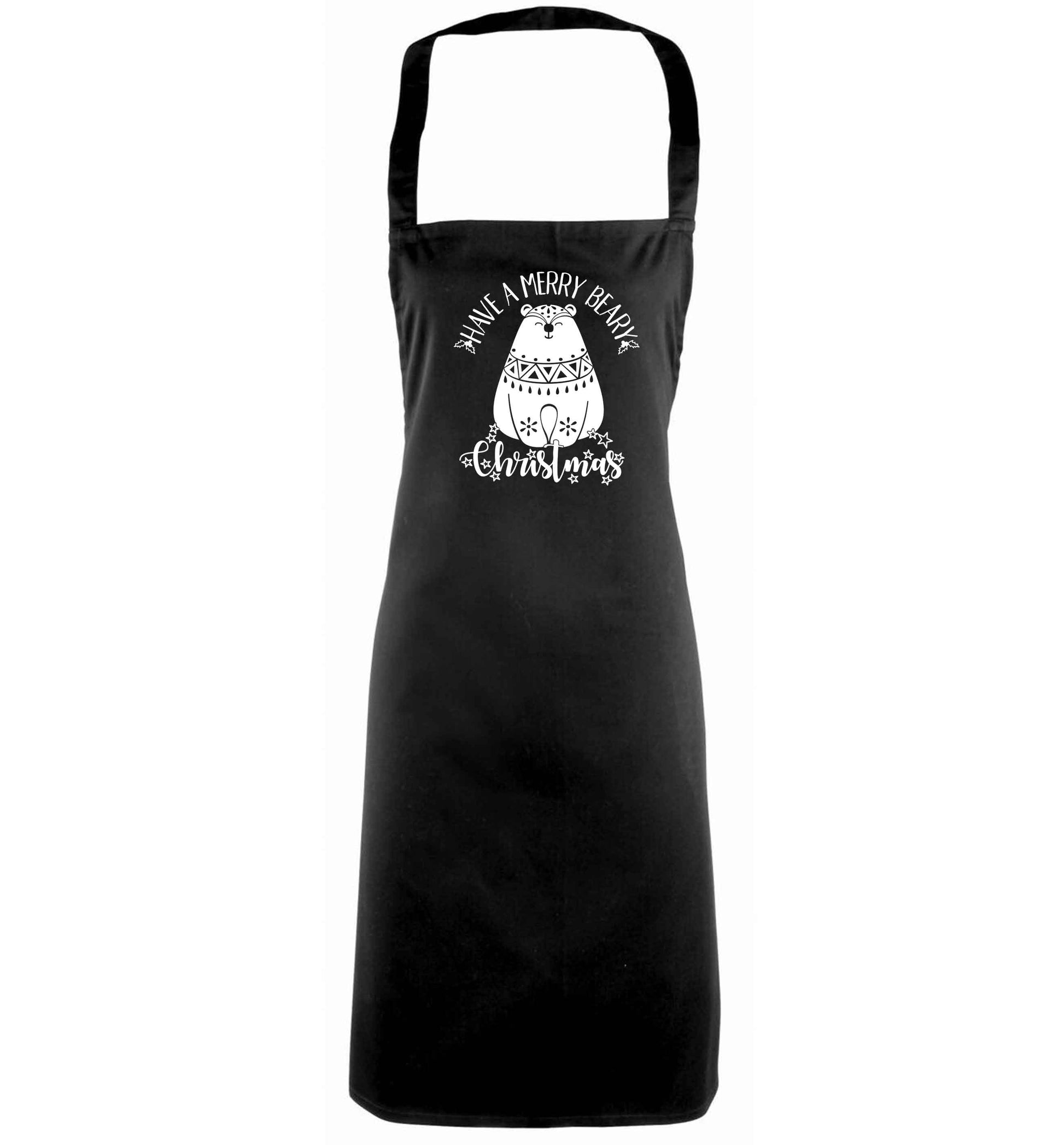 Have a merry beary Christmas black apron
