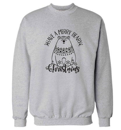 Have a merry beary Christmas Adult's unisex grey Sweater 2XL