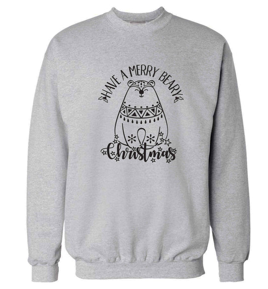 Have a merry beary Christmas Adult's unisex grey Sweater 2XL
