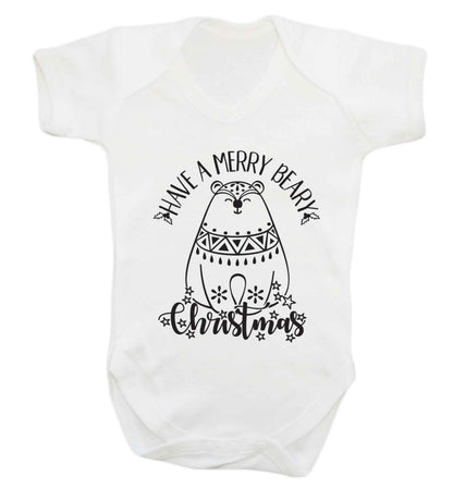 Have a merry beary Christmas Baby Vest white 18-24 months