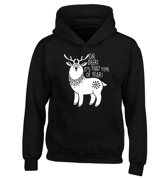 Oh dear it's that time of year children's black hoodie 12-13 Years
