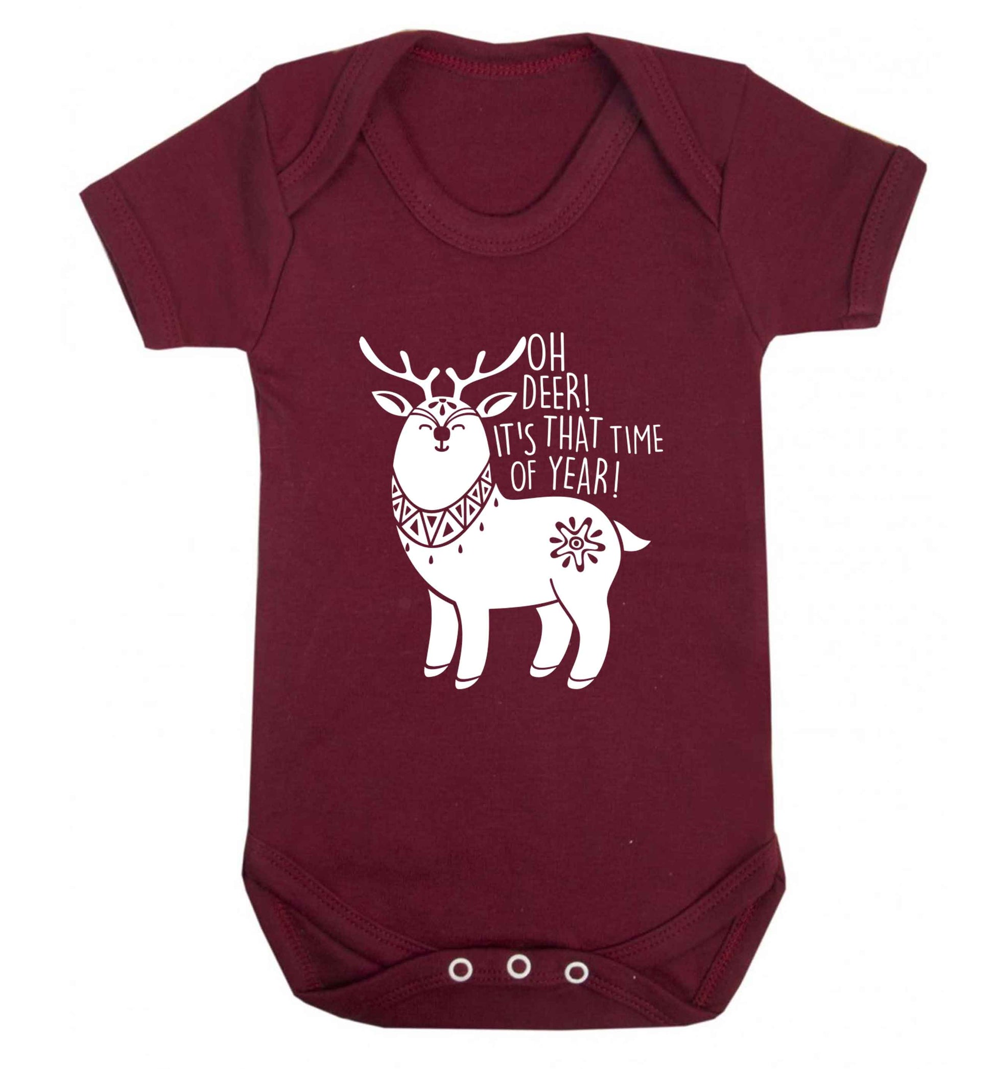 Oh dear it's that time of year Baby Vest maroon 18-24 months