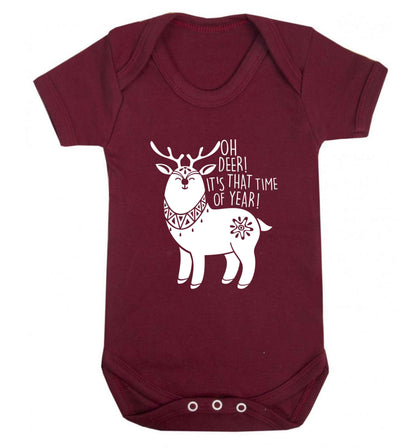 Oh dear it's that time of year Baby Vest maroon 18-24 months