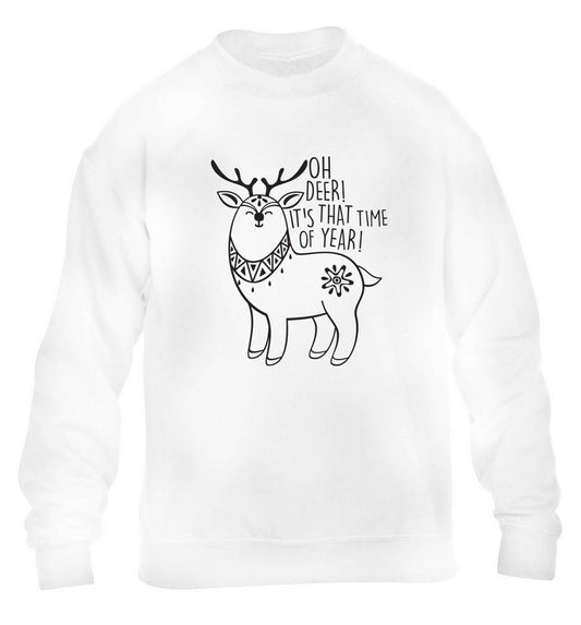 Oh dear it's that time of year children's white sweater 12-13 Years