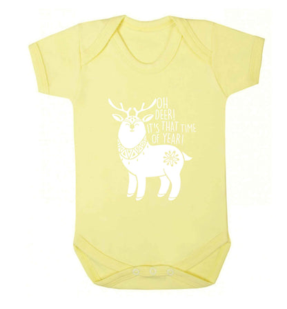 Oh dear it's that time of year Baby Vest pale yellow 18-24 months