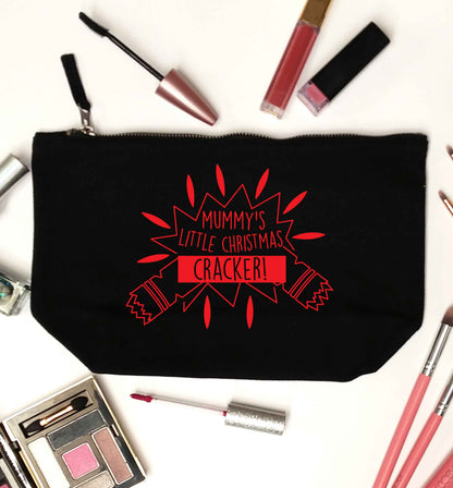 Mummy's little christmas cracker black makeup bag