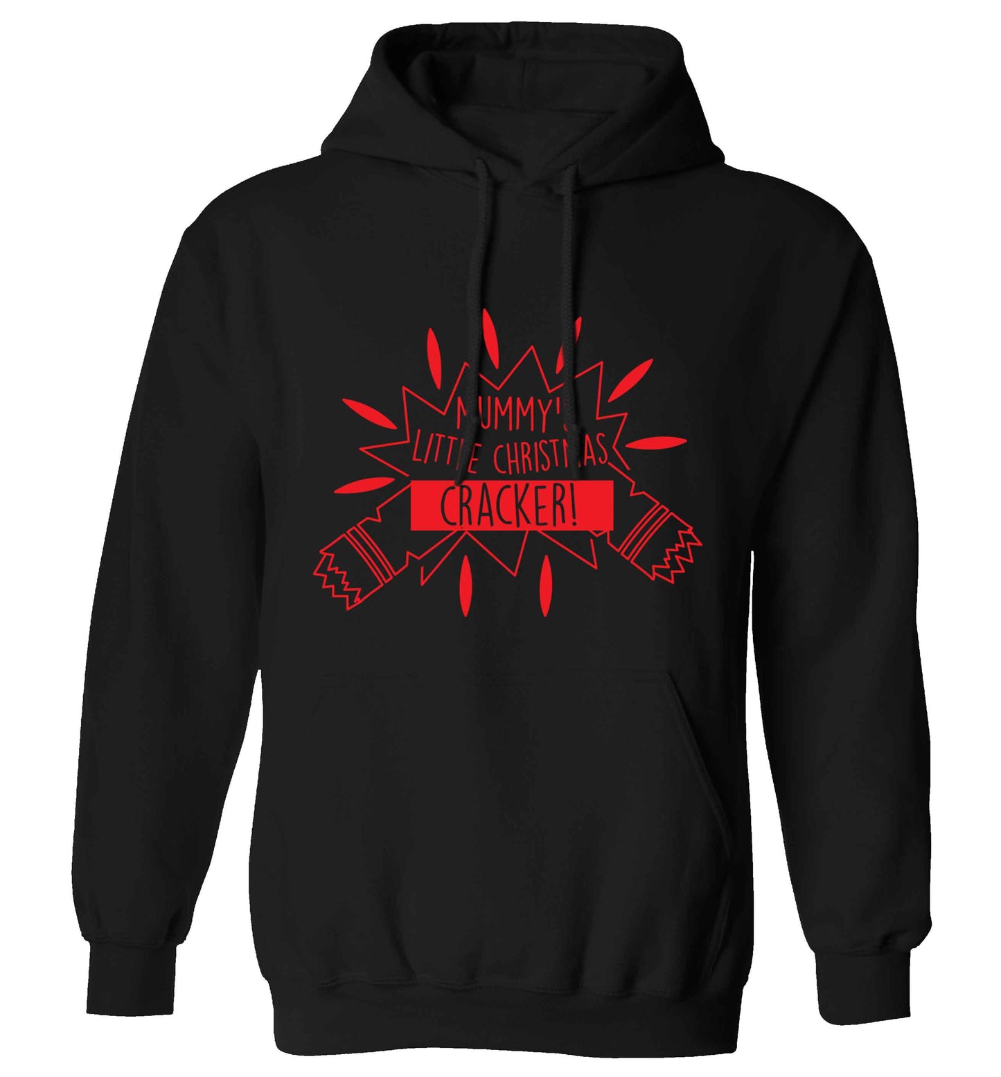 Mummy's little christmas cracker adults unisex black hoodie 2XL