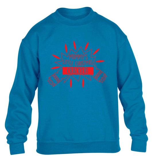 Mummy's little christmas cracker children's blue sweater 12-13 Years