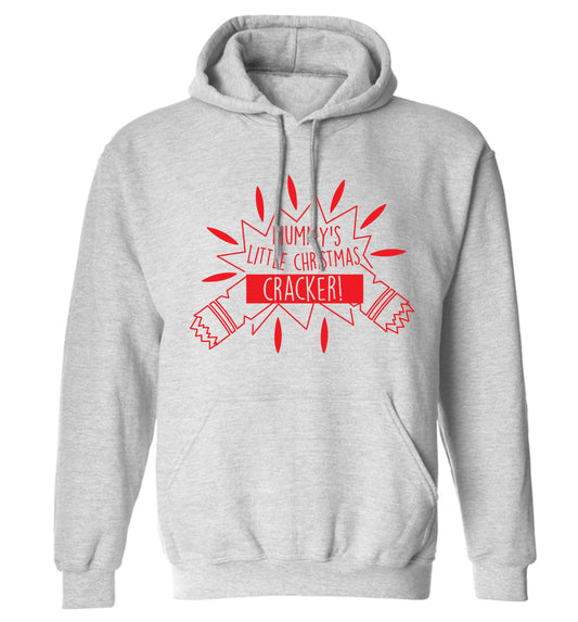 Mummy's little christmas cracker adults unisex grey hoodie 2XL