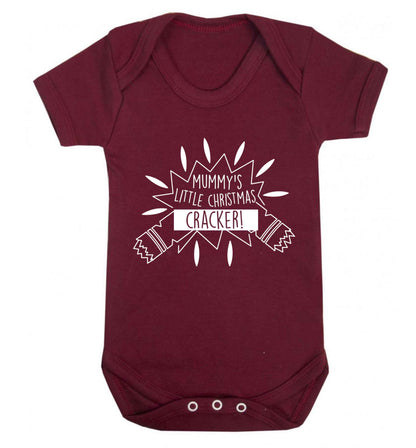 Mummy's little christmas cracker Baby Vest maroon 18-24 months
