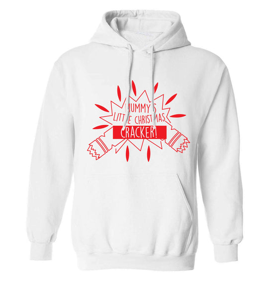 Mummy's little christmas cracker adults unisex white hoodie 2XL